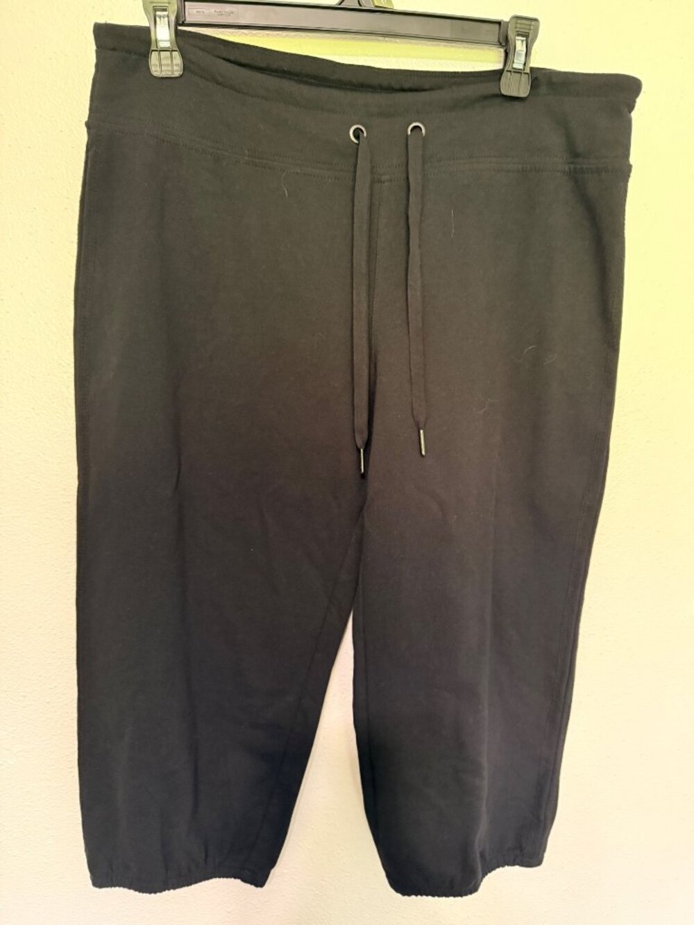 Calvin Klein Performance Knit Capri's Black Drawstring Waist Womans L